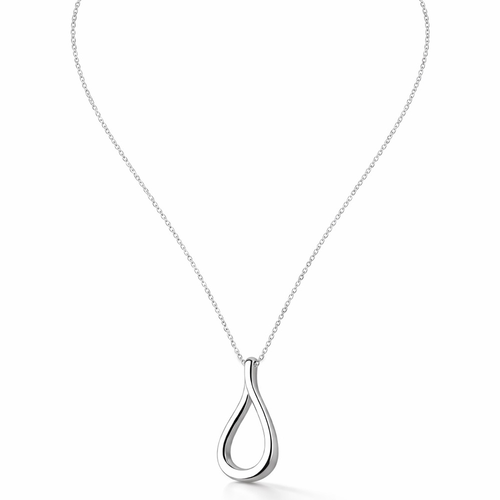 Authentic Tiffany & Co. Silver Open Teardrop Necklace
